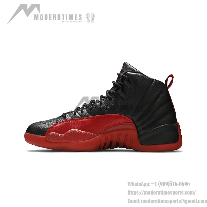 Air Jordan 12 レトロ "フルゲーム" 136001-063 - プレミアムレザーの象徴的な黒と赤のスニーカー