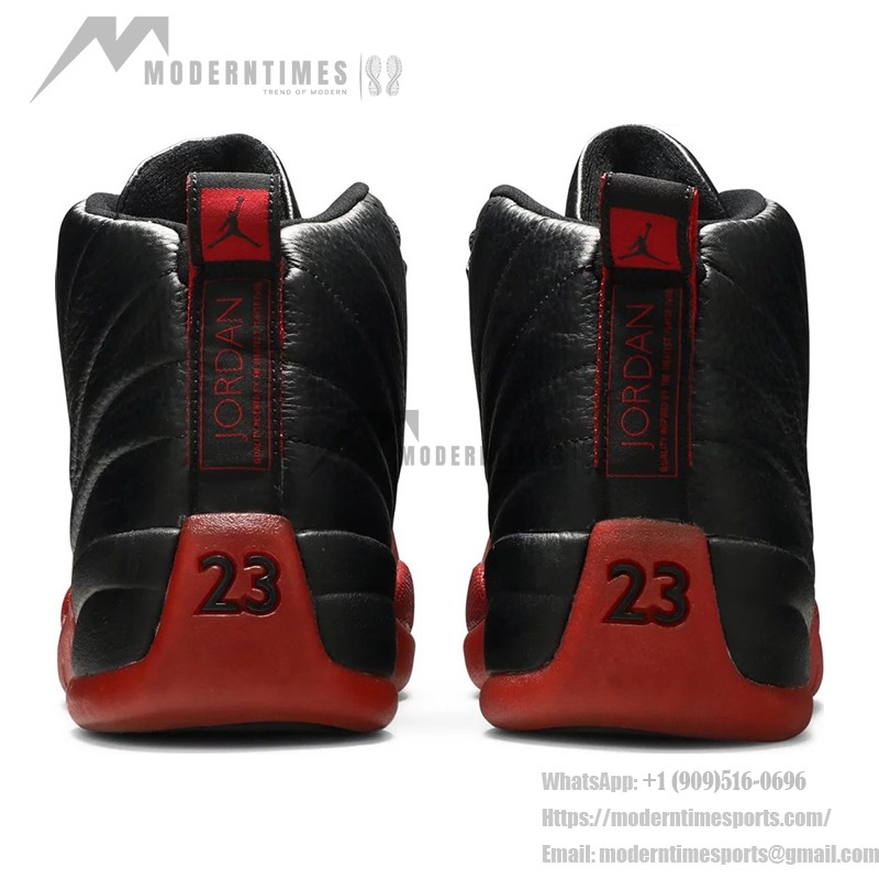 Air Jordan 12 レトロ "フルゲーム" 136001-063 - プレミアムレザーの象徴的な黒と赤のスニーカー