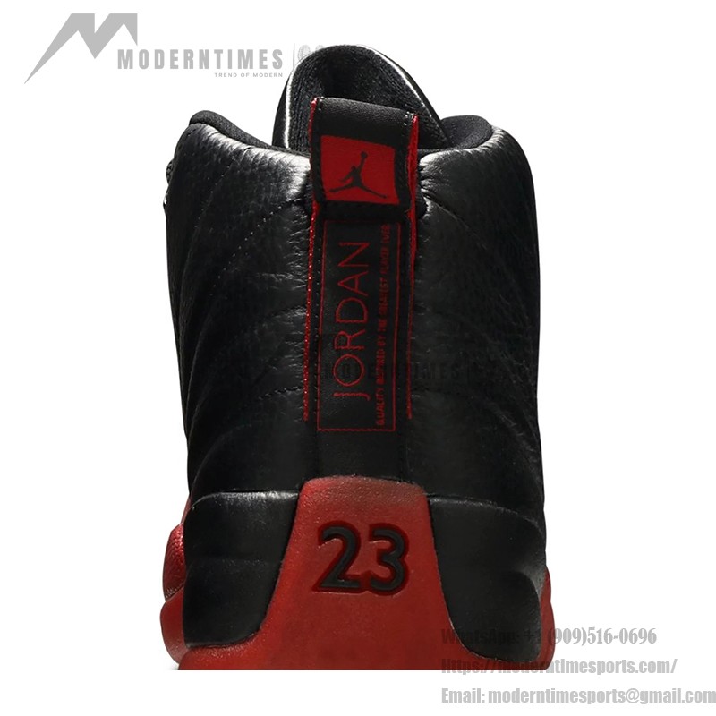 Air Jordan 12 レトロ "フルゲーム" 136001-063 - プレミアムレザーの象徴的な黒と赤のスニーカー