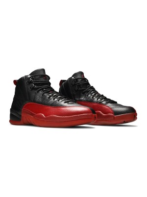 Air Jordan 12 Retro "Flu Game" CT8013-002 - Iconic Black and Red Sneakers with Premium Leather