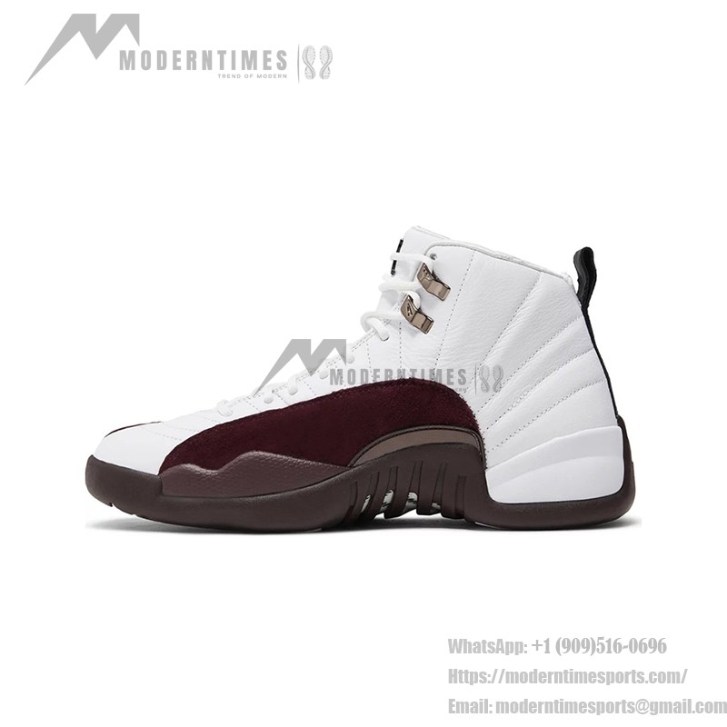 Air Jordan 12 Retro "ホワイト/バーガンディ" DV6989-100 - エレガントなホワイトスニーカーとバーガンディスエードアクセント
