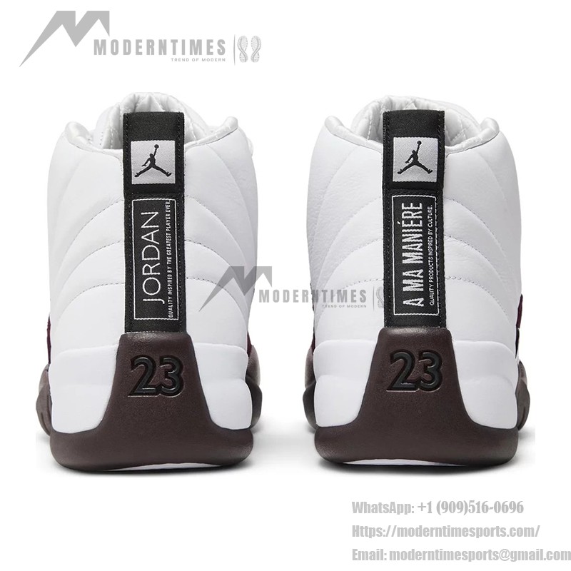 Air Jordan 12 Retro "ホワイト/バーガンディ" DV6989-100 - エレガントなホワイトスニーカーとバーガンディスエードアクセント