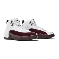 Air Jordan 12 Retro "Weiß/Burgunderrot" DV6989-100 – Elegante Weiße Sneaker mit Premium-Burgunderrote Wildleder-Akzenten
