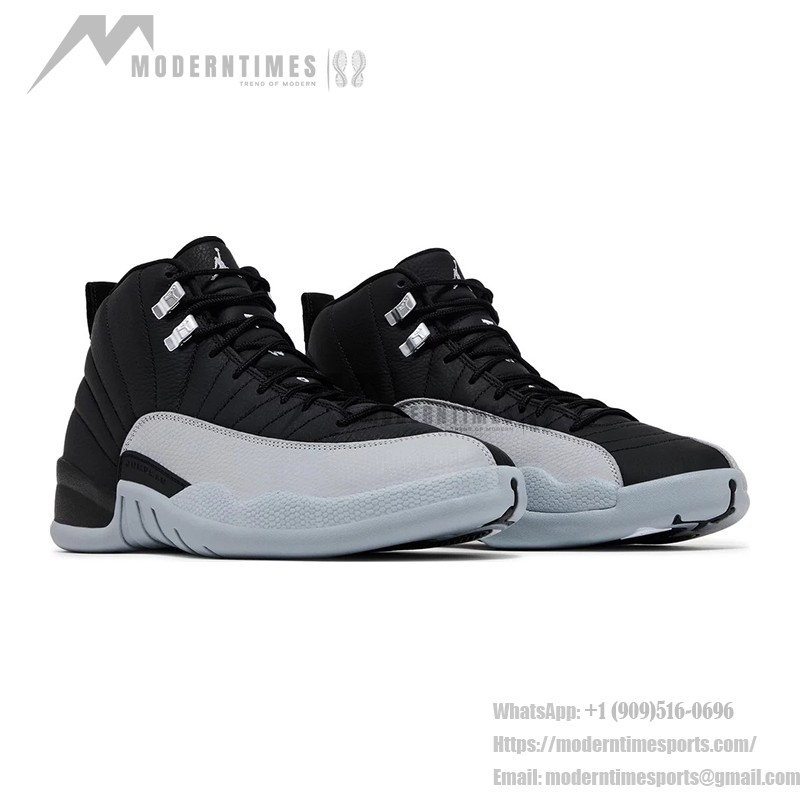 Air Jordan 12 Retro "ブラック/グレー" CT8013-010 - 高級レザーを使用したクラシックなブラックとグレーのスニーカー