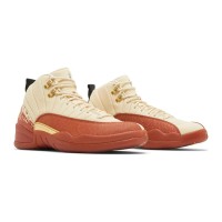 Air Jordan 12 Retro "Creme/Terra-Rot" DV1758-108 - Elegante Creme-Sneaker mit Premium-Rotem Wildleder und Goldakzenten