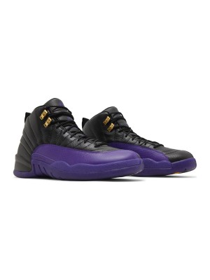 Air Jordan 12 Retro "Black/Purple" CT8013-057 - Iconic Black Sneakers with Bold Purple Accents and Premium Leather