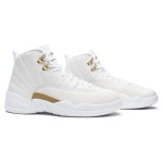 Air Jordan 12 Retro ホワイト ゴールド 873864-102 - ゴールドアクセント付きの白スニーカー