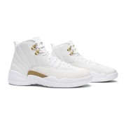 Air Jordan 12 Retro "White/Gold" 873864-102 - Luxurious White Sneakers with Gold Accents and Premium Leather