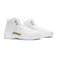 Air Jordan 12 Retro "Weiß/Gold" 873864-102 - Luxuriöse Weiße Sneaker mit Goldenen Akzenten und Premium-Leder