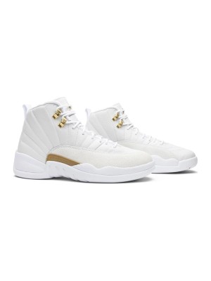 Air Jordan 12 Retro "White/Gold" 873864-102 - Luxurious White Sneakers with Gold Accents and Premium Leather