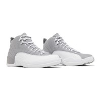Air Jordan 12 Retro "Grau/Weiß" CT8013-015 - Elegante Graue Sneakers mit Premium-Leder und Frischen Weißen Akzenten