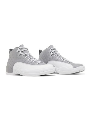 Air Jordan 12 Retro "Grey/White" CT8013-015 - Elegant Grey Sneakers with Premium Leather and Crisp White Accents