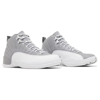 Air Jordan 12 Retro "Grau/Weiß" CT8013-015 - Elegante Graue Sneakers mit Premium-Leder und Frischen Weißen Akzenten