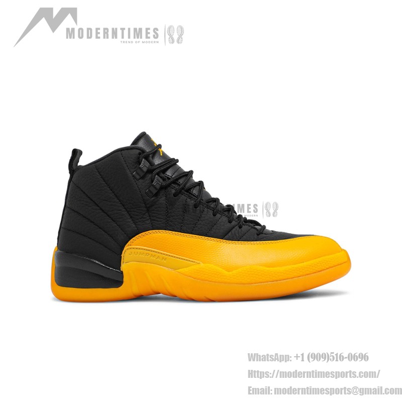 Air Jordan 12 Retro University Gold Black 130690-070 Men’s Leather Basketball Shoes