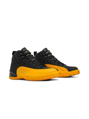 Air Jordan 12 Retro University Gold Black 130690-070 – Men’s Basketball Shoes | Leather High-Top Sneakers with Zoom Air Cushioning