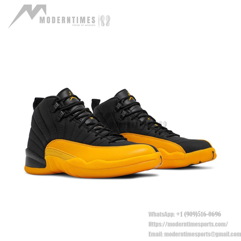 Air Jordan 12 Retro University Gold Black 130690-070 Men’s Leather Basketball Shoes