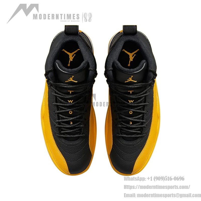 Air Jordan 12 Retro University Gold Black 130690-070 Men’s Leather Basketball Shoes