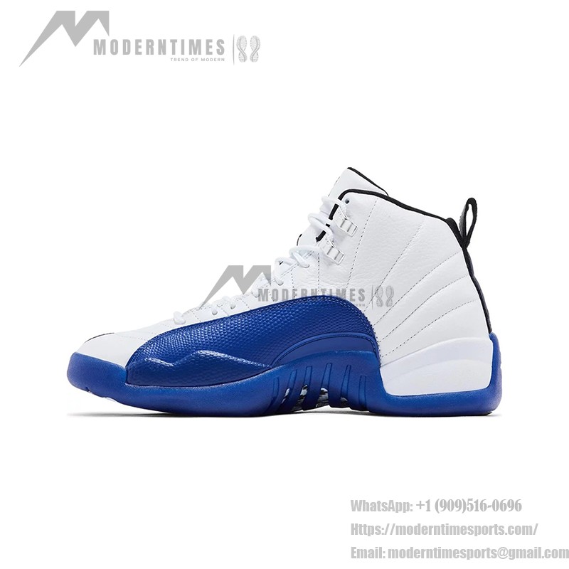 Air Jordan 12 Retro Game Royal CT8013-140 - ホワイトとブルーのプレミアムレザースニーカー