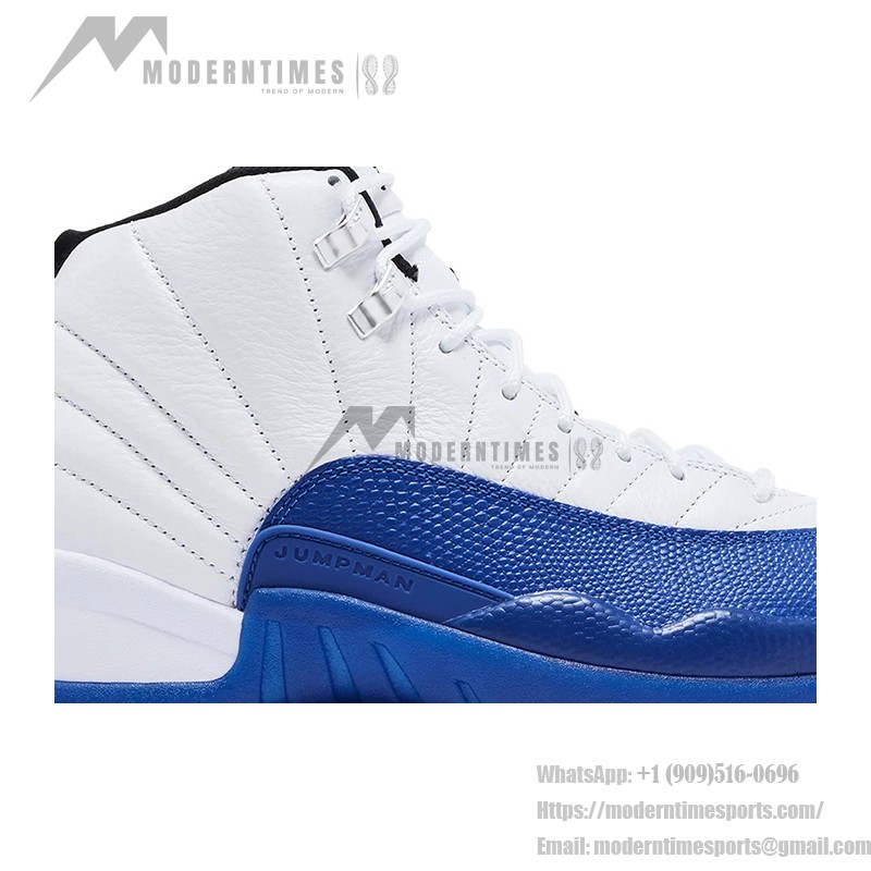 Air Jordan 12 Retro Game Royal CT8013-140 - ホワイトとブルーのプレミアムレザースニーカー