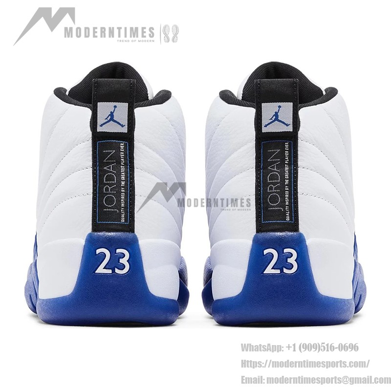 Air Jordan 12 Retro Game Royal CT8013-140 - ホワイトとブルーのプレミアムレザースニーカー