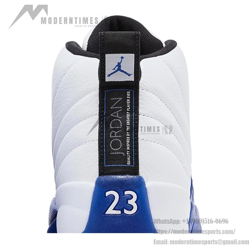 Air Jordan 12 Retro Game Royal CT8013-140 - ホワイトとブルーのプレミアムレザースニーカー