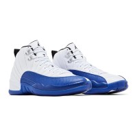 Air Jordan 12 Retro "Game Royal" CT8013-140 – Klassische Weiße und Blaue Sneaker mit Hochwertigem Leder