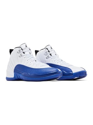 Air Jordan 12 Retro "Game Royal" CT8013-140 - Classic White and Blue Sneakers with Premium Leather Finish
