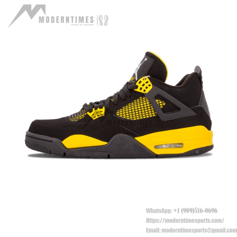 Air Jordan 4 Retro Thunder 2012 308497-008 スニーカー Air Jordan 4 Retro Thunder 2012 308497-008 スニーカー - クラシックな黒と黄色のデザイン