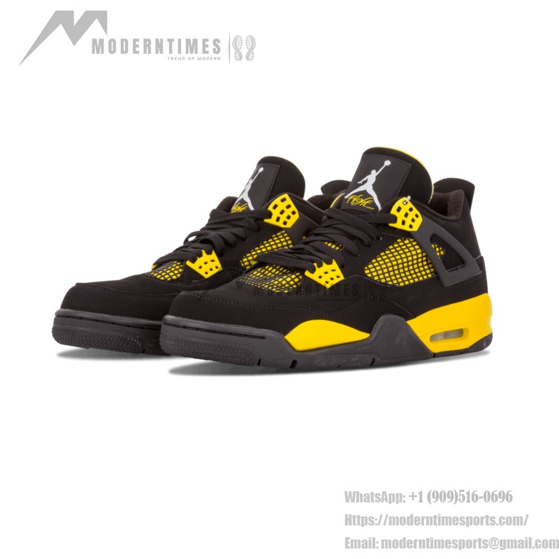 Air Jordan 4 Retro Thunder 2012 308497-008 スニーカー Air Jordan 4 Retro Thunder 2012 308497-008 スニーカー - クラシックな黒と黄色のデザイン