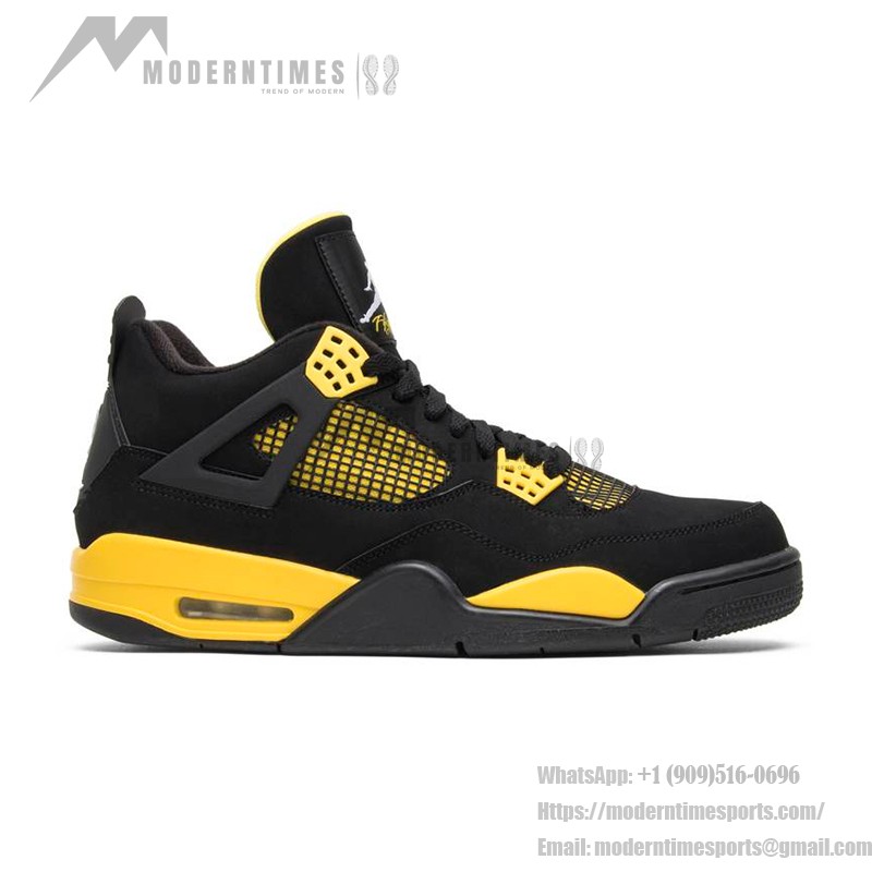 Air Jordan 4 Retro Thunder 2012 308497-008 スニーカー Air Jordan 4 Retro Thunder 2012 308497-008 スニーカー - クラシックな黒と黄色のデザイン