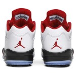 Air Jordan 5 Low Golf CU4523-100 白いレザーと赤のアクセント＆反射タン