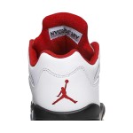 Air Jordan 5 Low Golf CU4523-100 白いレザーと赤のアクセント＆反射タン