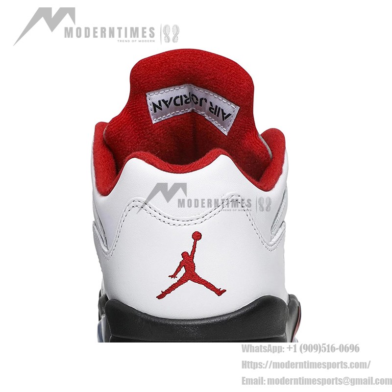Air Jordan 5 Low Golf CU4523-100 白いレザーと赤のアクセント＆反射タン