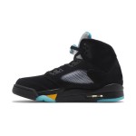 Air Jordan 5 Retro DD0587-047 Black Sneakers with Blue & Yellow Accents and Reflective Tongue