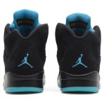 Air Jordan 5 Retro DD0587-047 Black Sneakers with Blue & Yellow Accents and Reflective Tongue