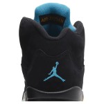 Air Jordan 5 Retro DD0587-047 Black Sneakers with Blue & Yellow Accents and Reflective Tongue