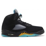 Air Jordan 5 Retro DD0587-047 Black Sneakers with Blue & Yellow Accents and Reflective Tongue