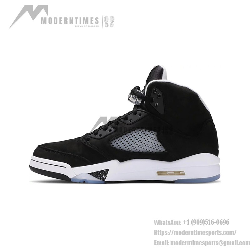 Air Jordan 5 Retro CT4838-011 ブラックスエードスニーカー、反射シュータンとホワイトミッドソール付き