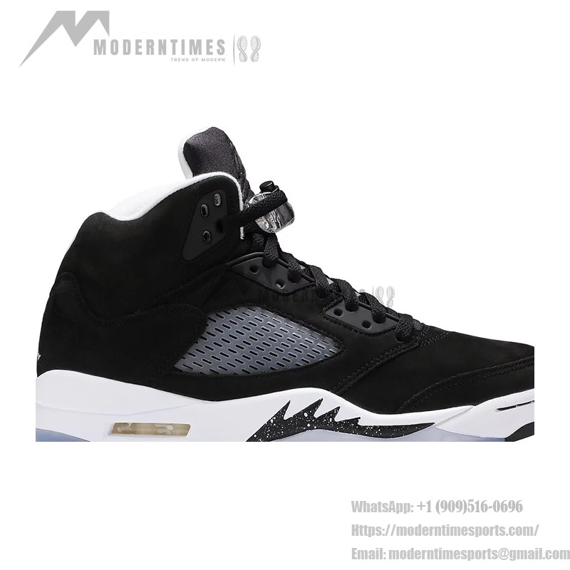 Air Jordan 5 Retro CT4838-011 ブラックスエードスニーカー、反射シュータンとホワイトミッドソール付き
