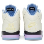 Air Jordan 5 Retro DV4982-175 クリームレザースニーカー パステルアクセントと反射するシュータン付き