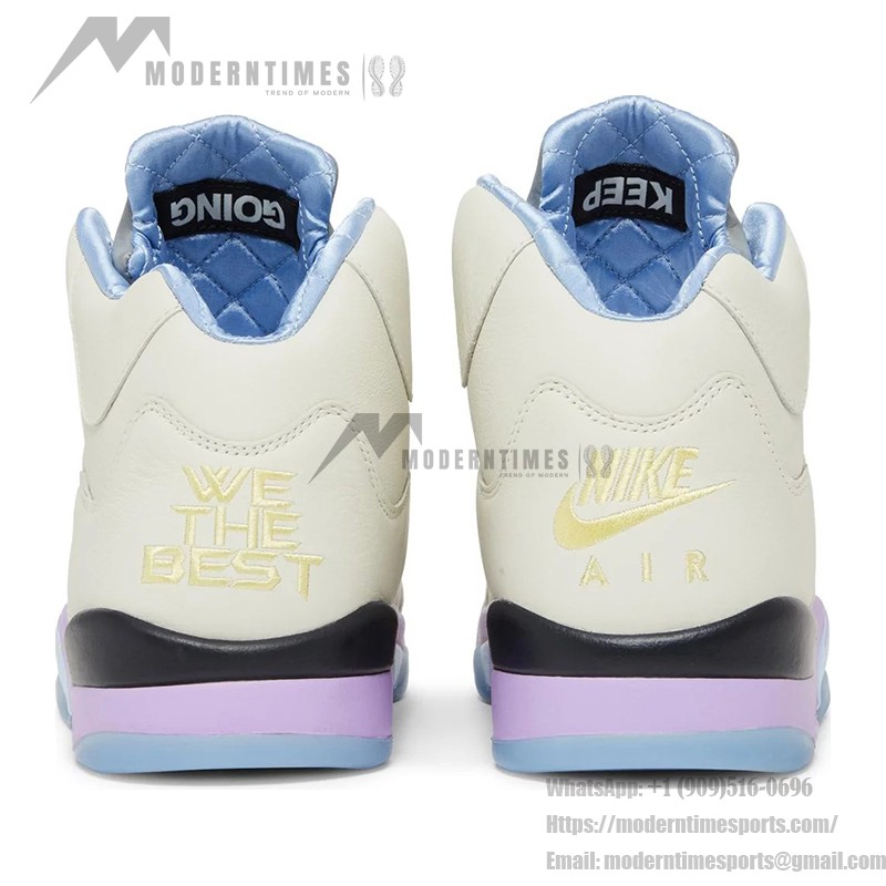 Air Jordan 5 Retro DV4982-175 クリームレザースニーカー パステルアクセントと反射するシュータン付き