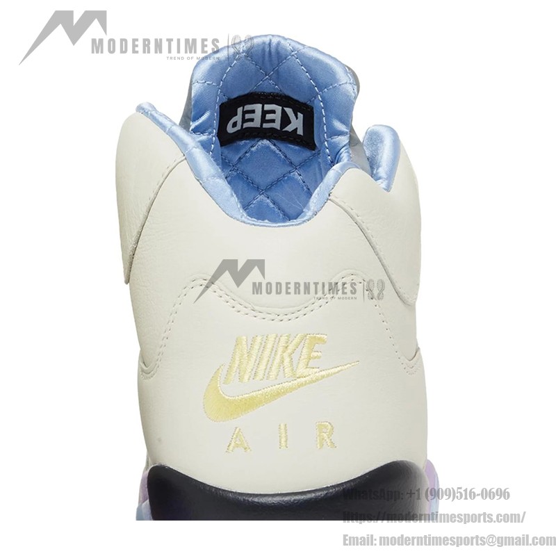 Air Jordan 5 Retro DV4982-175 クリームレザースニーカー パステルアクセントと反射するシュータン付き