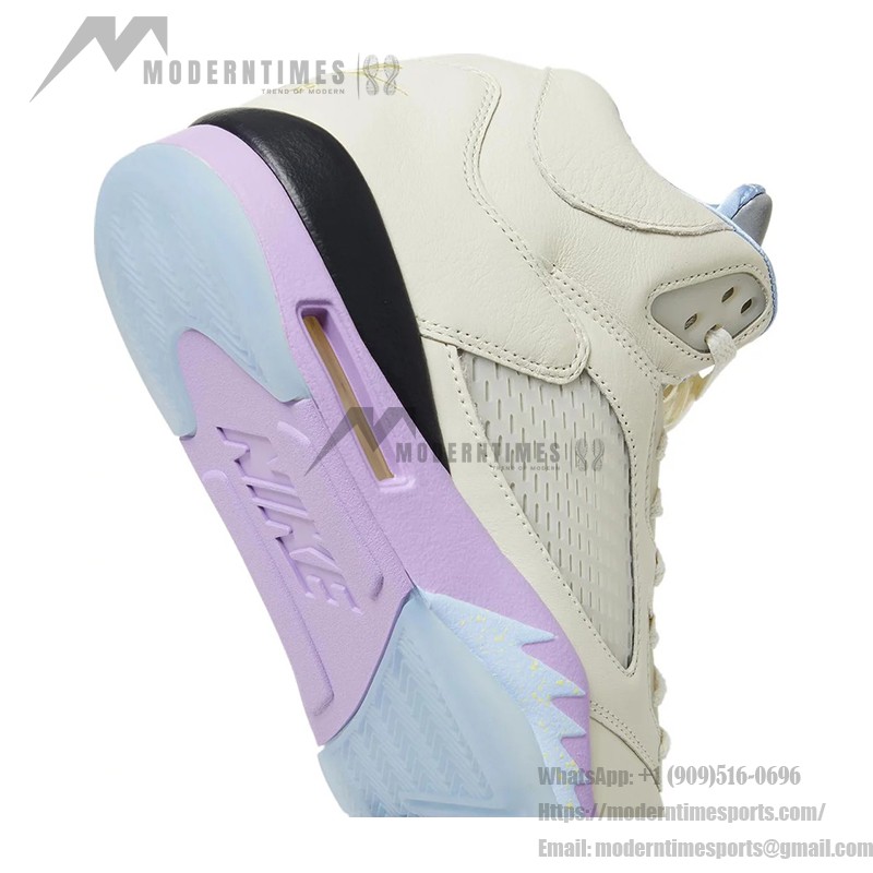 Air Jordan 5 Retro DV4982-175 クリームレザースニーカー パステルアクセントと反射するシュータン付き