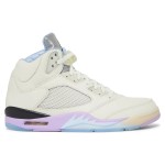 Air Jordan 5 Retro DV4982-175 クリームレザースニーカー パステルアクセントと反射するシュータン付き