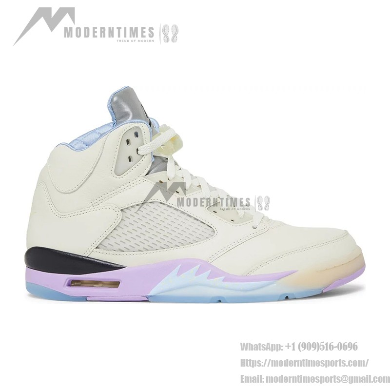 Air Jordan 5 Retro DV4982-175 クリームレザースニーカー パステルアクセントと反射するシュータン付き