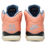Air Jordan 5 Retro DV4983-641 コーラルピンクのレザースニーカー、リフレクティブシュータン、透明ソール付き