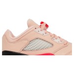Air Jordan 5 Low DA8016-806 ピンクスエード、赤と黒のアクセント、リフレクティブタン付き
