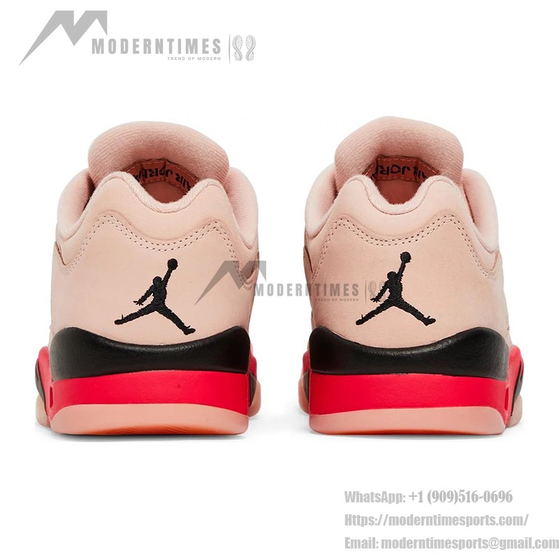 Air Jordan 5 Low DA8016-806 ピンクスエード、赤と黒のアクセント、リフレクティブタン付き