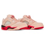 Air Jordan 5 Low DA8016-806 ピンクスエード、赤と黒のアクセント、リフレクティブタン付き