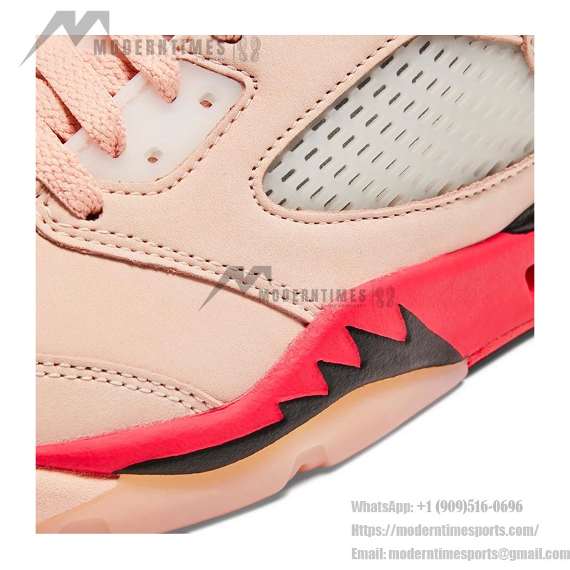 Air Jordan 5 Low DA8016-806 ピンクスエード、赤と黒のアクセント、リフレクティブタン付き
